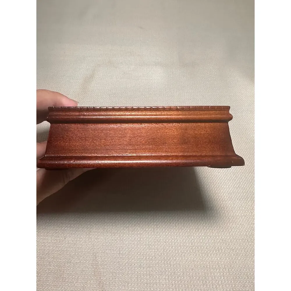 Mahogany Baseball Display Case Glass Cube Mirror Base 5.25” Wood Showcase
